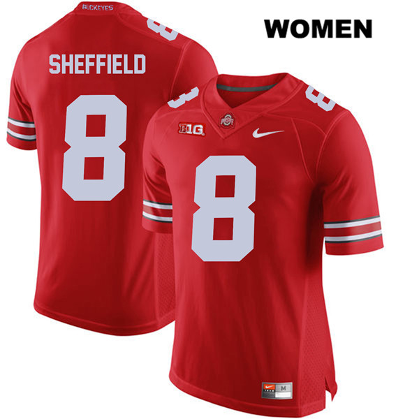 Ohio State Buckeyes Women's Kendall Sheffield #8 Red Authentic Nike College NCAA Stitched Football Jersey DD19E70PU